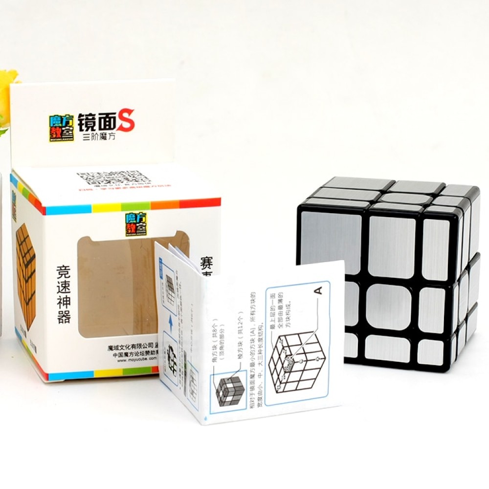 Newest Moyu MoFangJiaoShi 3x3 Mirror S Cube Magic Puzzle Brain Teaser Brushed Sticker Educational Toys Black Twisty Drop Ship