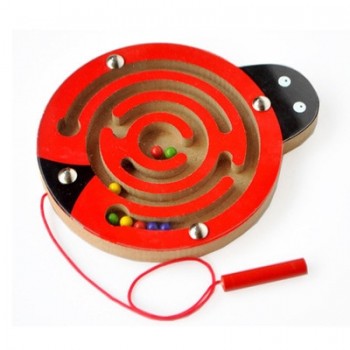 Children Animal Magnetic Maze Toy Kids Wooden Puzzle Game Early Educational Brain Teaser Wooden Toy Intellectual Jigsaw Board
