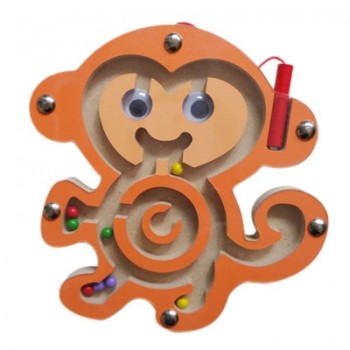 Children Animal Magnetic Maze Toy Kids Wooden Puzzle Game Early Educational Brain Teaser Wooden Toy Intellectual Jigsaw Board