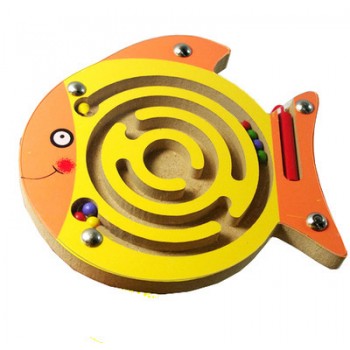 Children Animal Magnetic Maze Toy Kids Wooden Puzzle Game Early Educational Brain Teaser Wooden Toy Intellectual Jigsaw Board