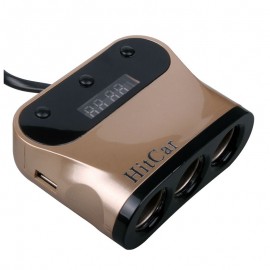Car 120W High Power 1 to 3 Car Cigarette Lighter Socket Power Adapter Splitter Plug with 2 USB Port Phone DVR Charger