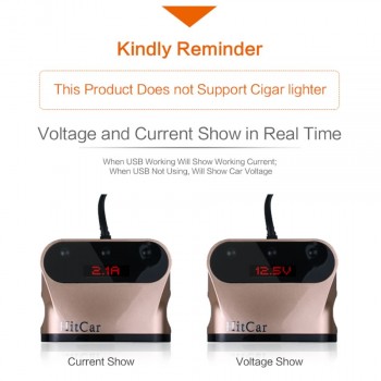Car 120W High Power 1 to 3 Car Cigarette Lighter Socket Power Adapter Splitter Plug with 2 USB Port Phone DVR Charger
