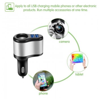 Onever Dual USB Electronic Cigarette Lighter Car Lighter Charger Socket Splitter Adapter 3.1A Charger for iPhone Phone 12V-24V