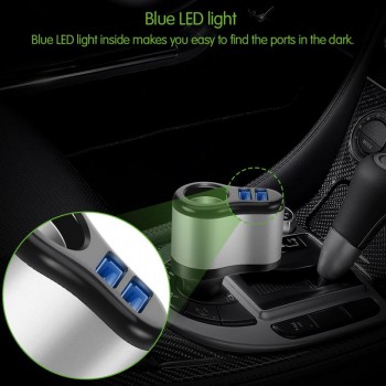 Onever Dual USB Electronic Cigarette Lighter Car Lighter Charger Socket Splitter Adapter 3.1A Charger for iPhone Phone 12V-24V