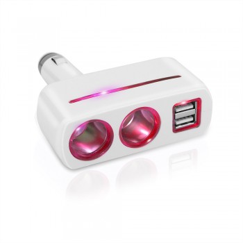 Onever Car Cigarette Lighter Power Socket Splitter Power Adapter Car-styling DC 12 Volt 3.1A 80w Dual USB Charger Socket Blue