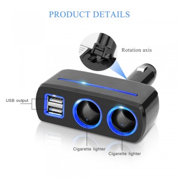 2017 Dual USB Car Charger Socket 2 Way Auto Car Cigarette Lighter Car Charger Socket Splitter 2 USB Charger Power Adapter
