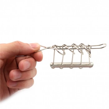 Fashion School 5 Linked Rings Tools Chinese Stainless Steel Metal 5 Rings Brainteaser Wire Documentary Interesting Puzzle Toy