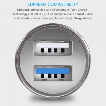 Onever 12 V ~ 24 V Fast Charge QC 3.0 Two Ports Support Car USB Mobile Phone Charger For Galaxy S8 Plus S7 S6 Edge Xiaomi Mi6