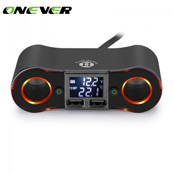 Onever Car Cigarette Lighter Socket Splitter Power Adapter Outlet with Independent Switch 3.5A Dual USB Charger DC12-24V