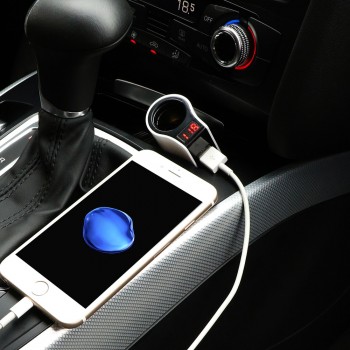 ONEVER Dual USB 2.1A Car Charger 1 Socket Cigarette Lighter Splitter Mobile Phone Tablet for iPhone 6S Car Charger adapter
