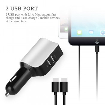 ONEVER Dual USB 2.1A Car Charger 1 Socket Cigarette Lighter Splitter Mobile Phone Tablet for iPhone 6S Car Charger adapter