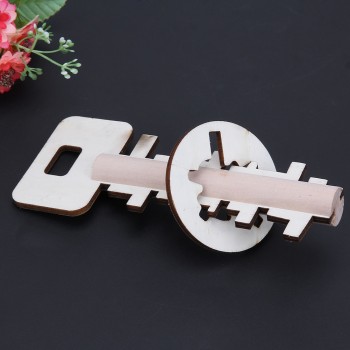 Key Unlock Puzzle Intelligence Educational Toys Puzzles Pre-school Wooden Kids Babies Children Wooden Toy