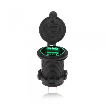 Onever 12-24V USB Charger for Motorcycle Auto Truck ATV Boat  LED Car 4.2A Dual USB Socket Charger Power Adapter Outlet Power