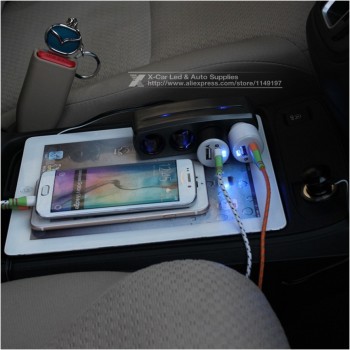 Auto Car Cigarette Lighter Socket Charger 12V / 24V 4 Way Splitter Charger Plug Power Adapter For iphone/samsung