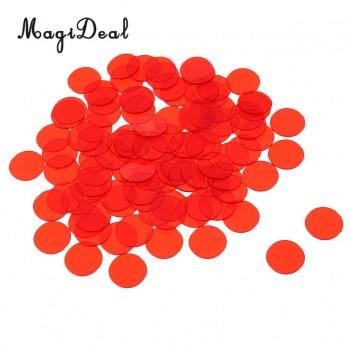 100 Pieces Plastic Translucent Bingo Chip 3/4 Inch for Birthday Party Classroom Bingo Game Cards Children Kids Adult Puzzle Toys