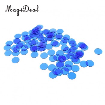 100 Pieces Plastic Translucent Bingo Chip 3/4 Inch for Birthday Party Classroom Bingo Game Cards Children Kids Adult Puzzle Toys