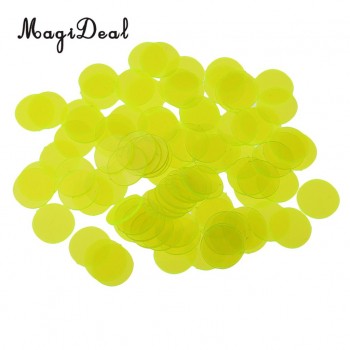 100 Pieces Plastic Translucent Bingo Chip 3/4 Inch for Birthday Party Classroom Bingo Game Cards Children Kids Adult Puzzle Toys