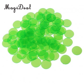 100 Pieces Plastic Translucent Bingo Chip 3/4 Inch for Birthday Party Classroom Bingo Game Cards Children Kids Adult Puzzle Toys