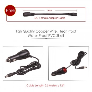 Car Truck Bus Boat Motorbike Cigarette Lighter 12V 24V Power Supply Socket Adapter Extension Cable DC 2.1x5.5mm Male Female Plug