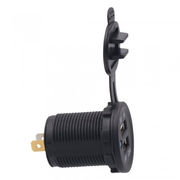 Motorcycle Dual USB Socket Charger Power Adapter Outlet Power 12-24V Mobile Phone Charger with LED for Auto Car Truck ATV Boat