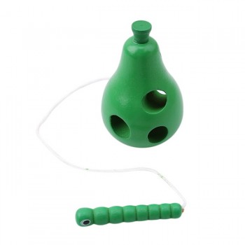 Classic Toys For Children Wooden Educational Toys Funny Toy Worm Eat Fruit Apple Pear Baby Toy Gift Early Learning Puzzles