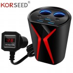 KORSEED Multifuction Car Cigarette Lighter Socket Splitter Power Adapter 3.1A 3 USB Car Charger for Phone DVR Input DC 12V - 24V