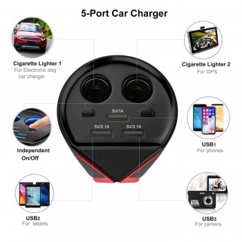 KORSEED Multifuction Car Cigarette Lighter Socket Splitter Power Adapter 3.1A 3 USB Car Charger for Phone DVR Input DC 12V - 24V