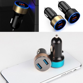 12V Car Accessories Cars Cigarette Lighter USB Car Charger LED Display Socket Splitter Phone Charging Auto Travel Accessories
