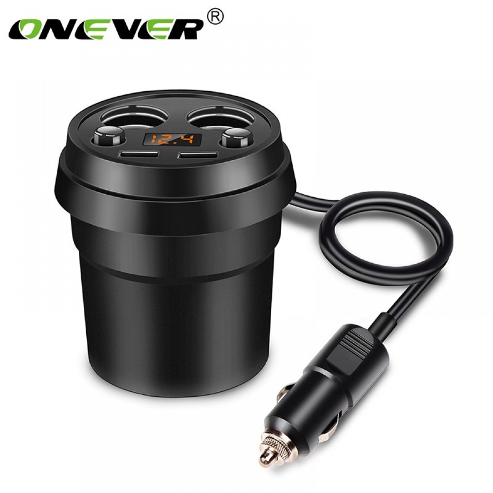Onever Cup Car Charger Cigrarette Lighter Splitter Power Adapter Socket Dual USB 3.1A Fast Charing for Smartphone GPS DVR Iphone