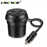 Onever Cup Car Charger Cigrarette Lighter Splitter Power Adapter Socket Dual USB 3.1A Fast Charing for Smartphone GPS DVR Iphone