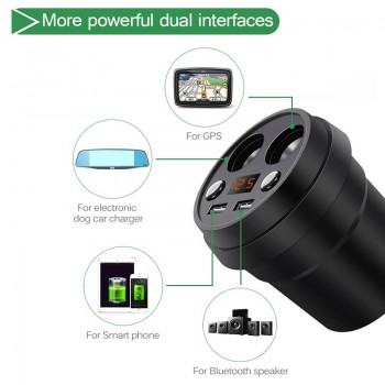 Onever Cup Car Charger Cigrarette Lighter Splitter Power Adapter Socket Dual USB 3.1A Fast Charing for Smartphone GPS DVR Iphone