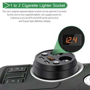 Onever Cup Car Charger Cigrarette Lighter Splitter Power Adapter Socket Dual USB 3.1A Fast Charing for Smartphone GPS DVR Iphone