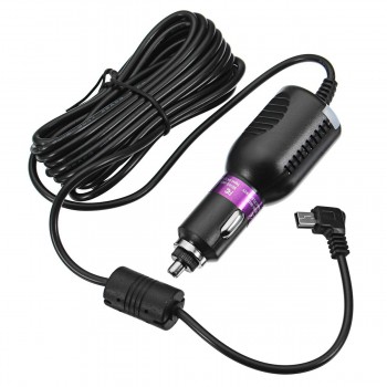 MINI USB Interface Car DVR Charger Adapter  DC12-40V 1.5A Cable With Magnet Anti-Interference 3.5M For GPS Navigation