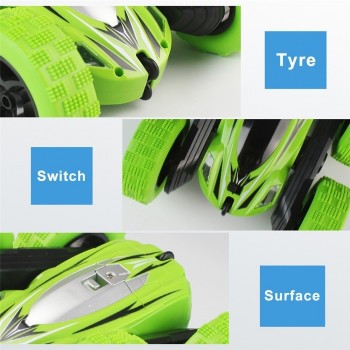 UTTORA Remote Control Cars Stunt Rc Car High Speed Flashing 3D Flip Green amp; Blue Carro Controle Remoto Toys For Children