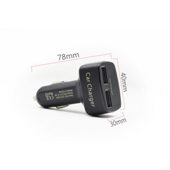 DC 12-24V 4 In 1 2 USB Ports Universal Dual USB Car Charger Adapter LCD Digital Voltage DC 5V 3.1A Temperature display for car