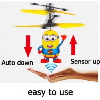 Minion drone RC Helicopter Aircraft Mini drone Fly Flashing helicopter Hand Control RC Toys Minion Quadcopter Dron LED Kids Toys