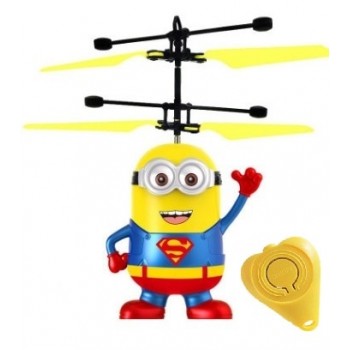 Minion drone RC Helicopter Aircraft Mini drone Fly Flashing helicopter Hand Control RC Toys Minion Quadcopter Dron LED Kids Toys