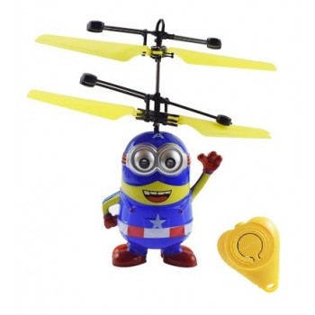 Minion drone RC Helicopter Aircraft Mini drone Fly Flashing helicopter Hand Control RC Toys Minion Quadcopter Dron LED Kids Toys