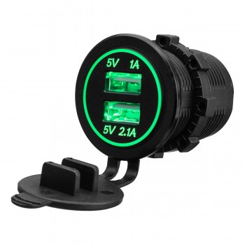 12-24V Waterproof Dual USB Cigarette Lighter Socket Phone Charger Power Adapter Motorcycle ATV Boat 3.1A