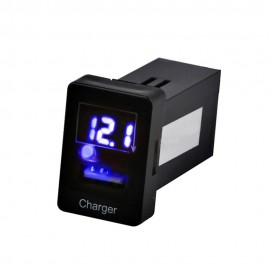 2.1A USB Car Charger Dashboard with Voltmeter For TOYOTA Power Adapter Socket For Ipad Samsung DC12-24V Blue light DY052