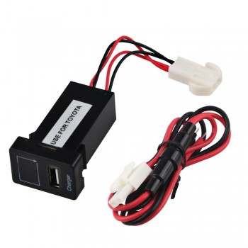 2.1A USB Car Charger Dashboard with Voltmeter For TOYOTA Power Adapter Socket For Ipad Samsung DC12-24V Blue light DY052