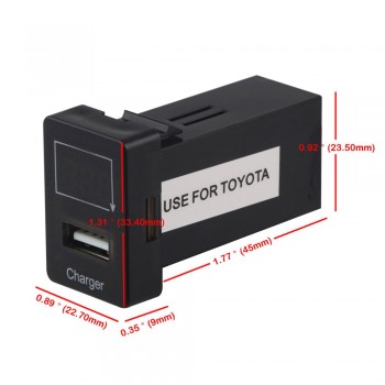 2.1A USB Car Charger Dashboard with Voltmeter For TOYOTA Power Adapter Socket For Ipad Samsung DC12-24V Blue light DY052