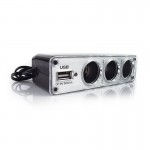 3 Way Multi Socket Car Cigarette Lighter Splitter USB Plug Charger DC 12V/24V Triple Adapter With USB Port
