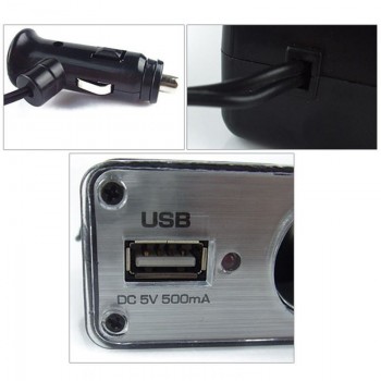3 Way Multi Socket Car Cigarette Lighter Splitter USB Plug Charger DC 12V/24V Triple Adapter With USB Port