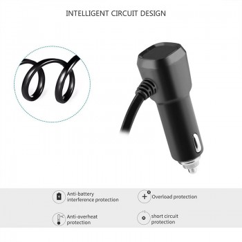 Onever 3.5A Dual USB Ports Car Charger with 2 port Car Cigarette Lighter Sockets 80W Power Support LED Display Voltage Current