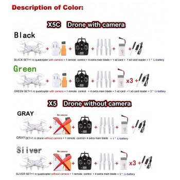 SYMA X5C X5 Hot sale RC Drone  Helicopter  Quadcopter with optional HD Camera Remote control toys Professional  X5C-1 FSWB
