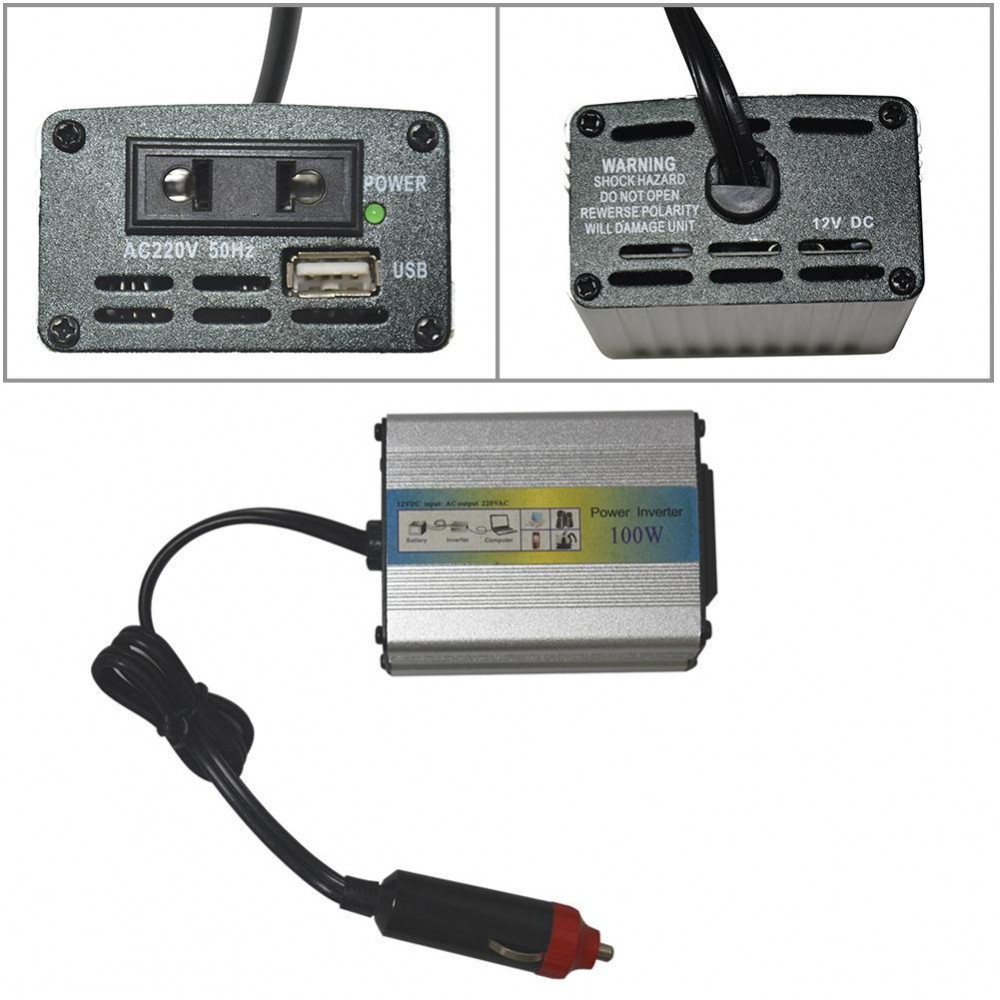 Car Cigarette Lighter 100W 150W 200W Modified Sine Wave Inverter DC12V To AC220V Connector USB Connector