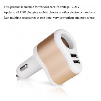 Onever Brand New Universal Dual USB Car Charger Car Cigarette Lighter Socket Charger for Phone Tablet Car Styling