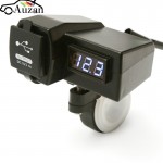 Dual USB Charger Adapter Plug Waterproof 12/24V Car Motorcycle Cigarette Lighter Socket ATV Scooter With Digital LED Voltmeter