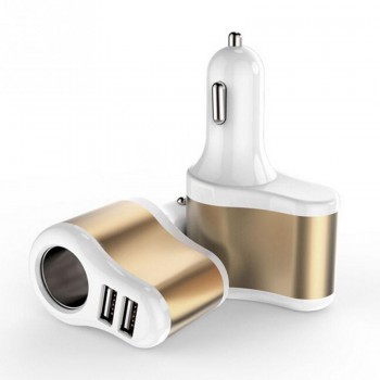 Dual USB Car Cigarette Lighter Power Socket Splitter Power Adapter Charger Socket
